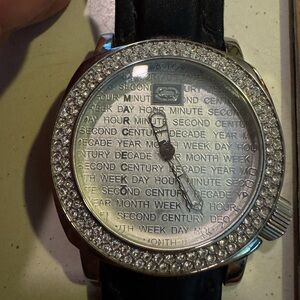 Marc Ecko Mens E95012G1 Black Leather Watch - Pre-owned